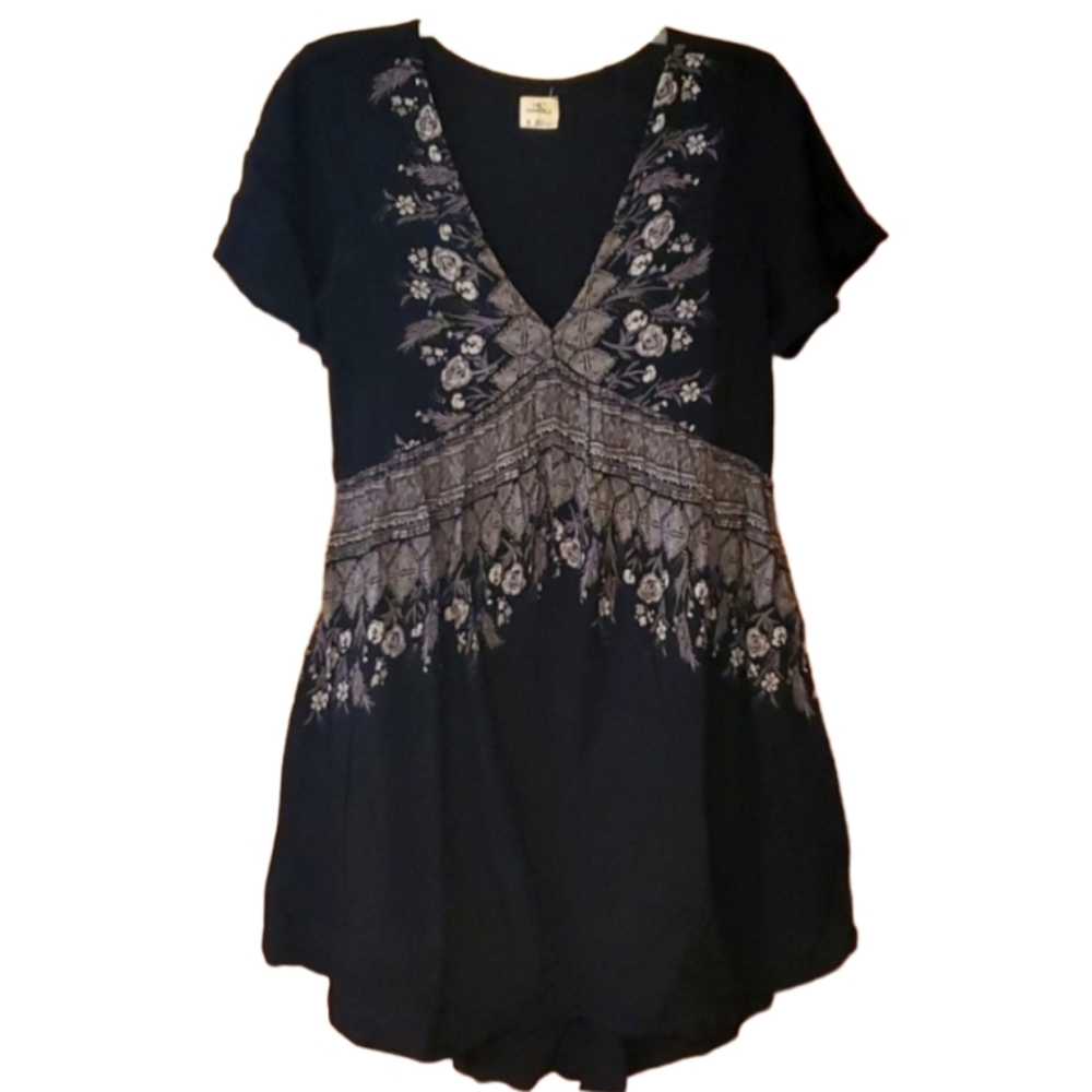 O'Neill Womans‎ Black Empire Waist Floral Mini Dress Size Small